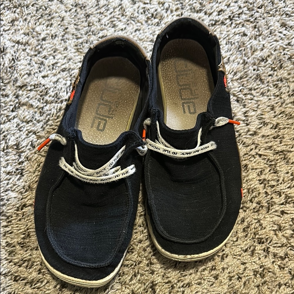 Hey Dude Black and White Loafers